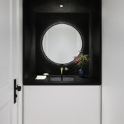 Modern powder room bathroom design in high-end San Francisco home